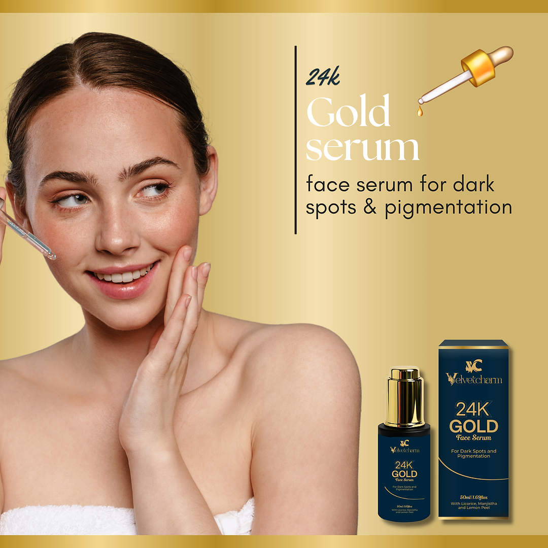 VelvetCharm LuxeGlow 24K Gold Face Serum