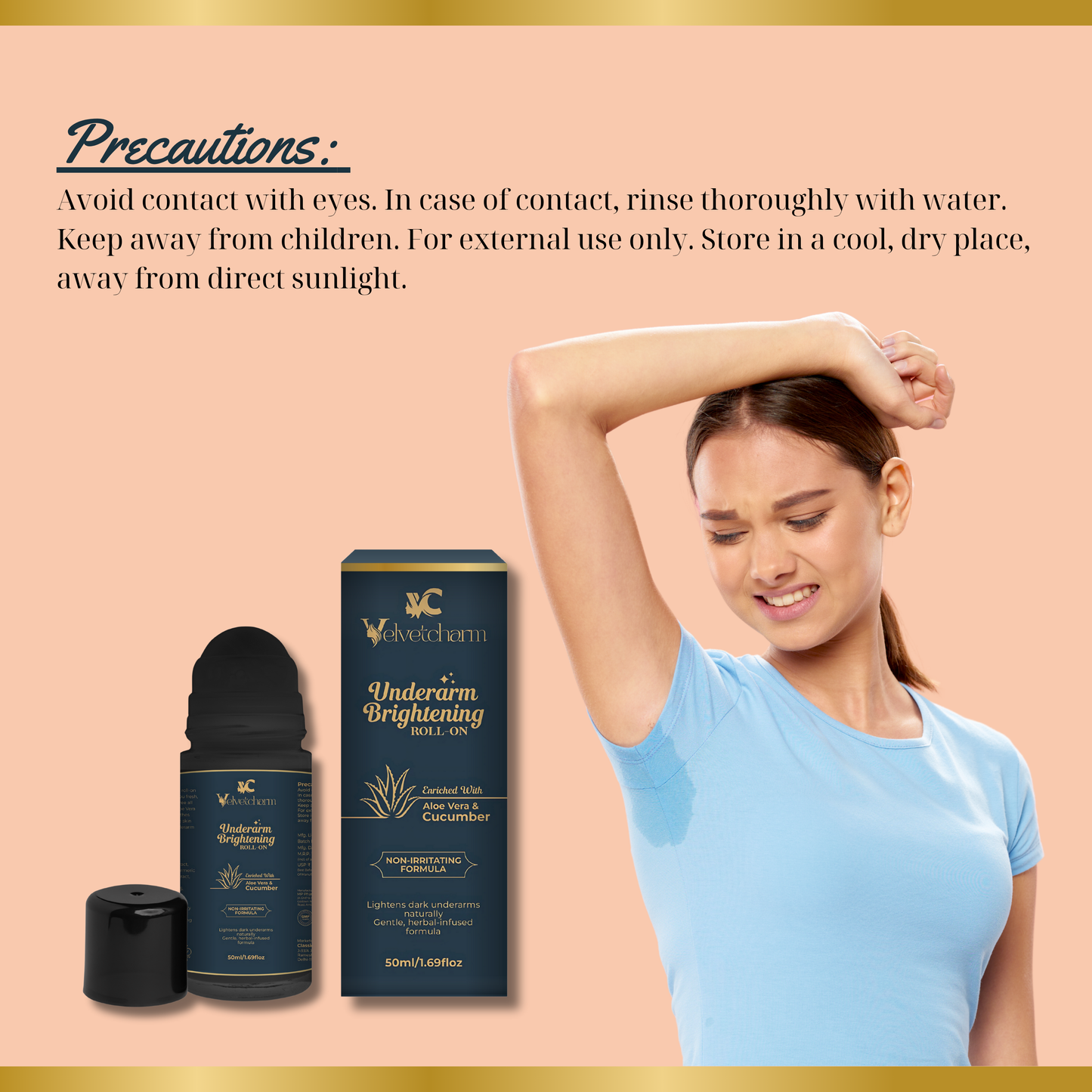 VelvetCharm FreshGlow Underarm Detox Roller