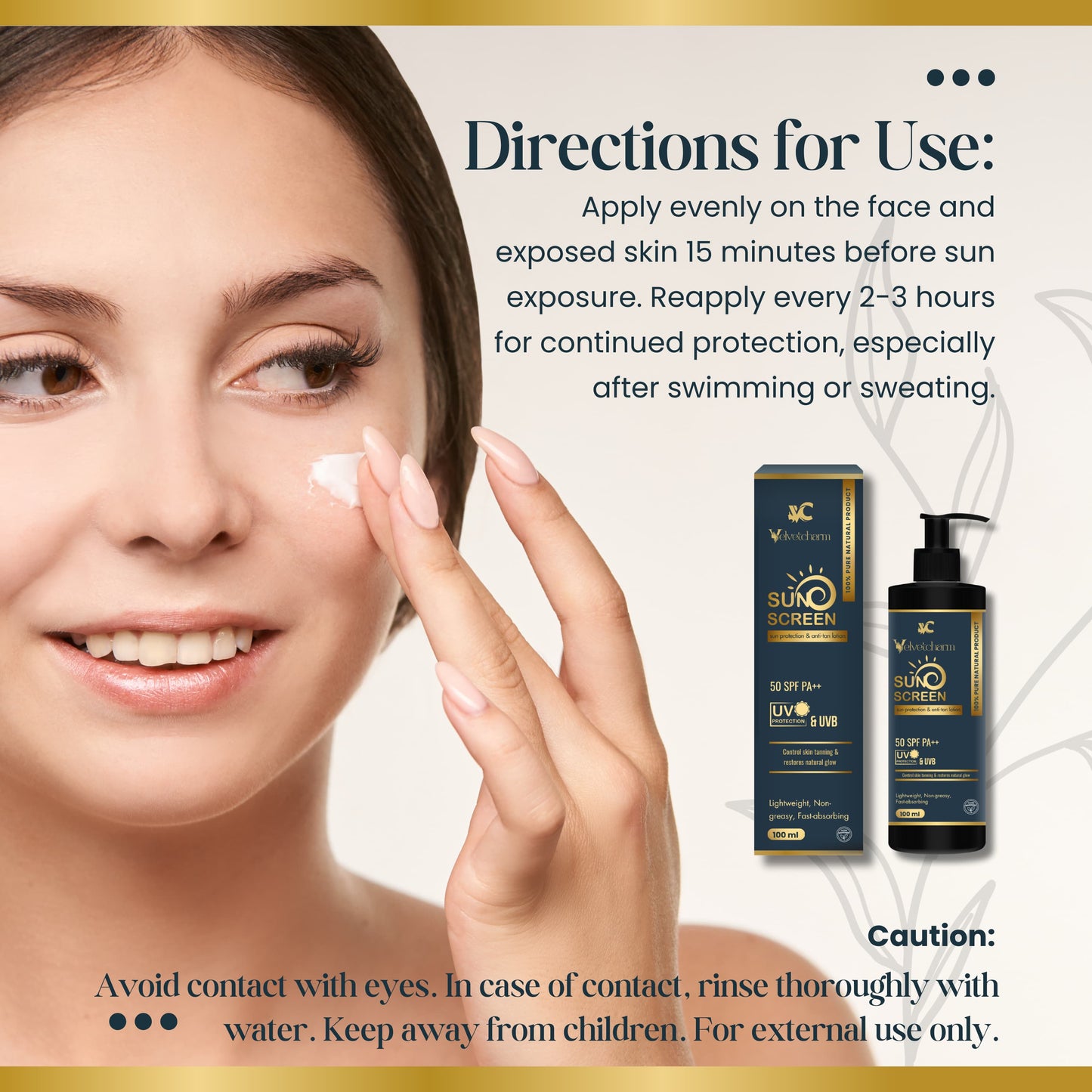 VelvetCharm Uv Protection Sunscreen SPF 50 PA+++